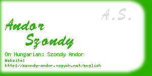 andor szondy business card